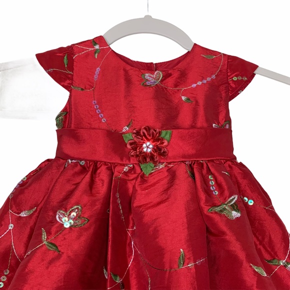 Marmellata Sequin Embroidered Red Formal Dress 18M - Picture 4 of 9